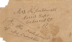 Envelope Addressed to Mrs. Robert C. Caldwell